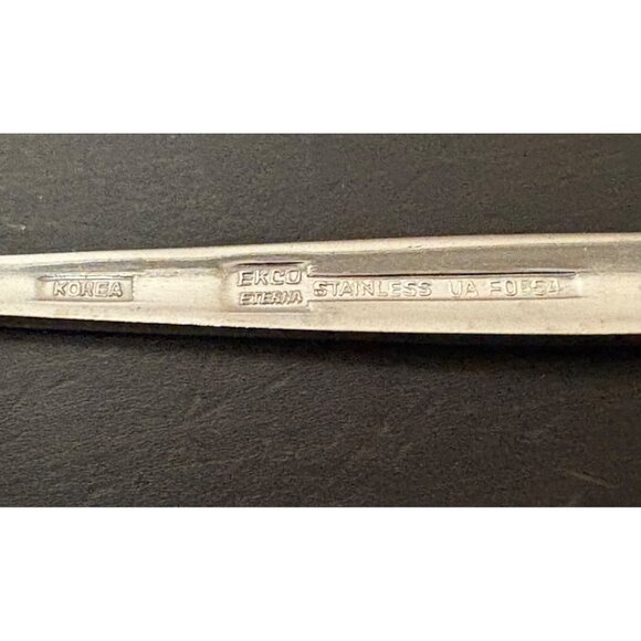 Set Of 10 Ekco Korea Stainless Steel Cocktail Seafood Forks 5.5" MCM Textured - Picture 5 of 7